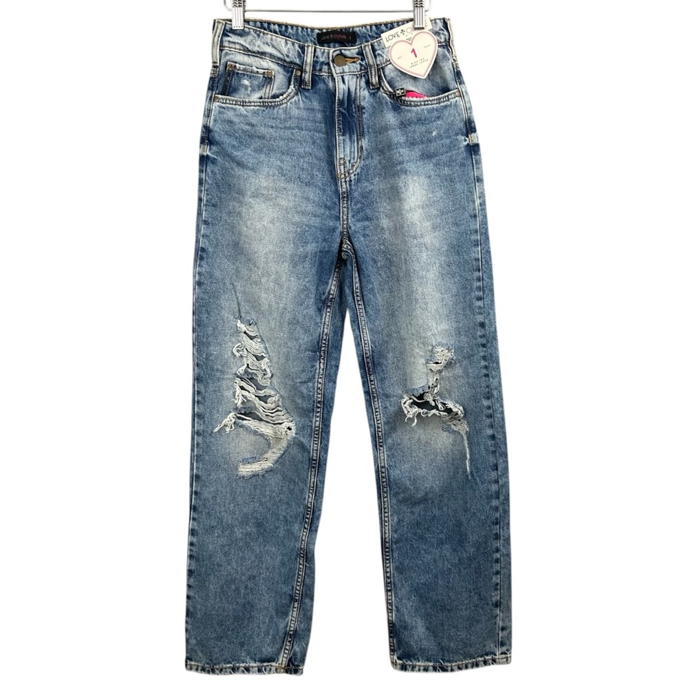 NWT Love Culture Wide Leg Distressed Celine Jeans Size 28
